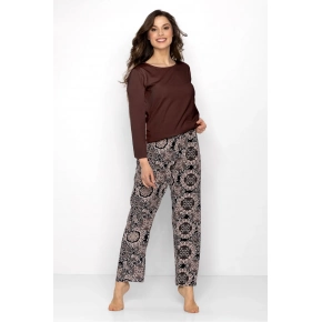 Dámské pyžamo Boho hnědé - Momenti Per Me Dámské pyžamo Boho hnědé - Momenti Per Me