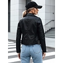 Dámská kožená bunda TY4197 černá - FashionStreet 