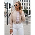 Dámská kožená bunda bomber SANTOL TY4339 béžová - FashionStreet