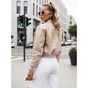 Dámská kožená bunda bomber SANTOL TY4339 béžová - FashionStreet