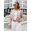 Dámská kožená bunda bomber SANTOL TY4339 béžová - FashionStreet