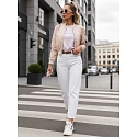 Dámská kožená bunda bomber SANTOL TY4339 béžová - FashionStreet