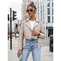 Dámská kožená bunda BADEN TY4336 béžová - FashionStreet
