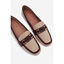 Dámské mokasíny Loafersy H8-515 hnědo-bežové - Evelora