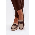 Dámské mokasíny Loafersy H8-515 hnědo-bežové - Evelora