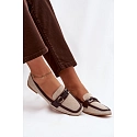 Dámské mokasíny Loafersy H8-515 hnědo-bežové - Evelora