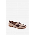 Dámské mokasíny Loafersy H8-515 hnědo-bežové - Evelora