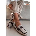 Dámské mokasíny Loafersy H8-515 hnědo-bežové - Evelora