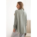 Dámská košile s ozdobnými knoflíky 61953 Khaki zelená - K-Fashion