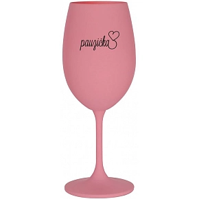 PAUZIČKA - růžová sklenice na víno 350 ml