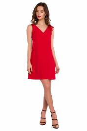 K128 Jednoduché šaty červené - Makover