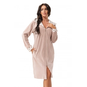 Dámský župan FR-373 Béžová s ecru - DOROTA