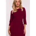 Šaty s volánkem S425  bordó - Stylove