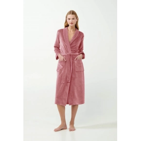 Dámský sametový župan 21143 Pudr růžová - Vamp
