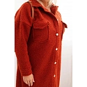 Dámský kabát Plus Size s vlnou ART0286 rudy - Kesi