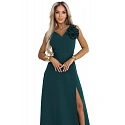 Dámské maxi šaty 669-1 lahvově zelené - Numoco