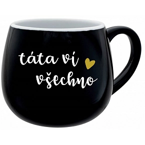 HRNEK TÁTA VÍ VŠECHNO - černý keramický hrníček 300 ml