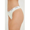 Dámská tanga D1617E 5XE bílá/žlutá - Calvin Klein