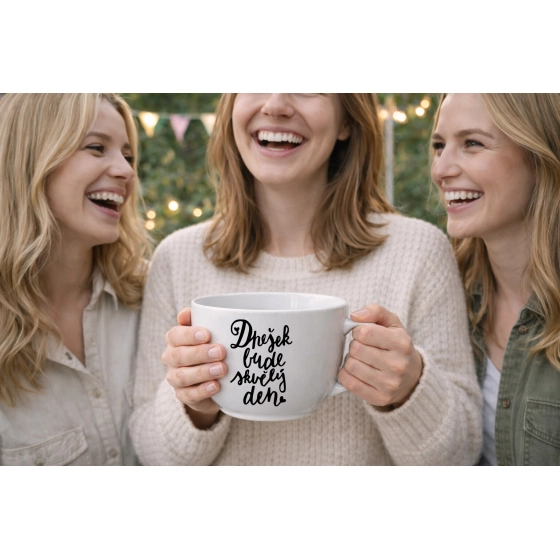 DNEŠEK BUDE SKVĚLÝ DEN - MEGA XXL keramický hrnek 1000 ml