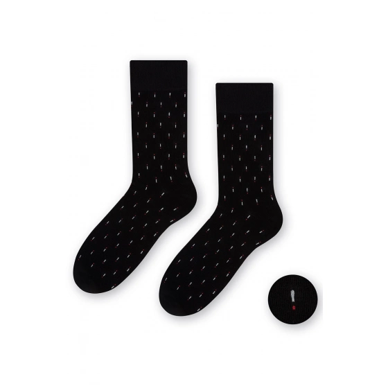Pánské ponožky 056-206 černé se vzorem - Steven