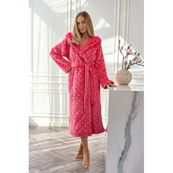 Dámský župan Amira 2551 Tmavě růžová vzor - L&L Lamp