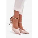 Dámské lakované lodičky z eko kůže LE151P Béžová - Seastar