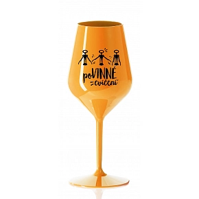 POVINNÉ CVIČENÍ - oranžová nerozbitná sklenice na víno 470 ml POVINNÉ CVIČENÍ - oranžová nerozbitná sklenice na víno 470 ml