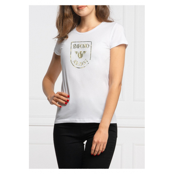 Dámské triko s krátkým rukávem - 164340 2R255 00010 - bílá - Emporio Armani