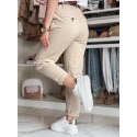 Dámské kalhoty chinos s páskem RELCIX lUY2585 béžové - FashionStreet 