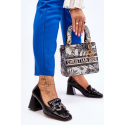 Dámské polobotky / Lodičky na sloupku MR-7316 Černá - DA Premium quality Shoes