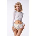 Dámské kalhotky Simple Maxi Jasmine Ecru mix vzor - Julimex