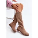 Ažurové kozačky HY66-132 hnědé - Step in style