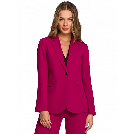 Sako s jedním knoflíkem S310  švestka -Stylove