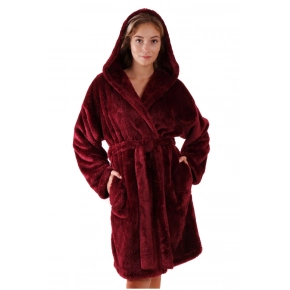 Dámský župan Lilly extra s kapucí 3/4 3320 3651 Vínová - Vestis
