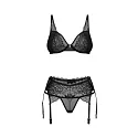 Dámský svůdný komplet Deina More 3-PCS Set černý - Obsessive