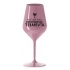 KDYŽ MÁŠ VÍNO, NEPOTŘEBUJEŠ TERAPEUTA - světle růžová nerozbitná sklenice na víno 470 ml