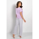 Pyžamo Caroline fialová-šedá - Momenti Per Me