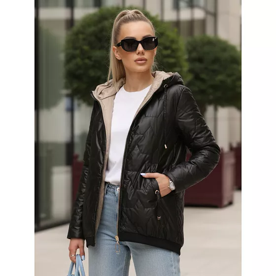 Dámská prošívaná bunda TY5546 černá - FashionStreet 
