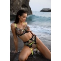 Dámské tanga V-10148 černá se žlutou - Axami