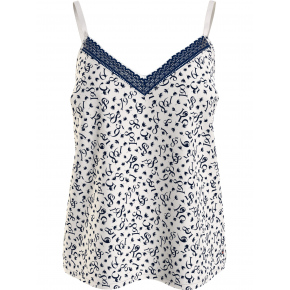 Dámský pyžamový top WOVEN CAMI PRINT UW0UW05006 02X  bílý s potiskem - Tommy Hilfiger