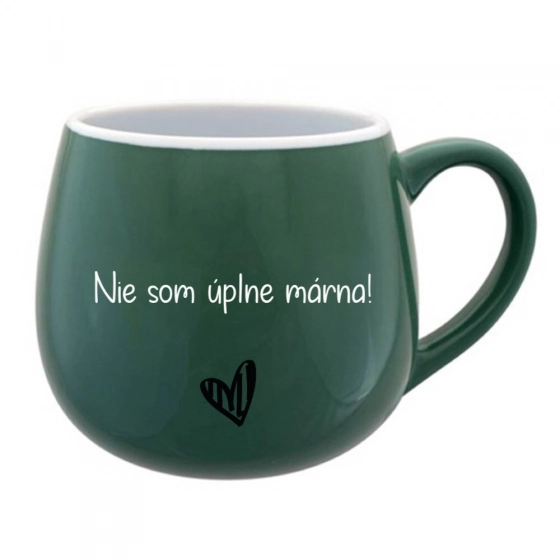 NIE SOM ÚPLNE MÁRNA! - zelený keramický hrníček 300 ml 