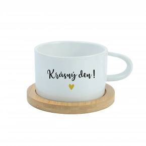 KRÁSNÝ DEN! - bílý hrníček makronka 200 ml