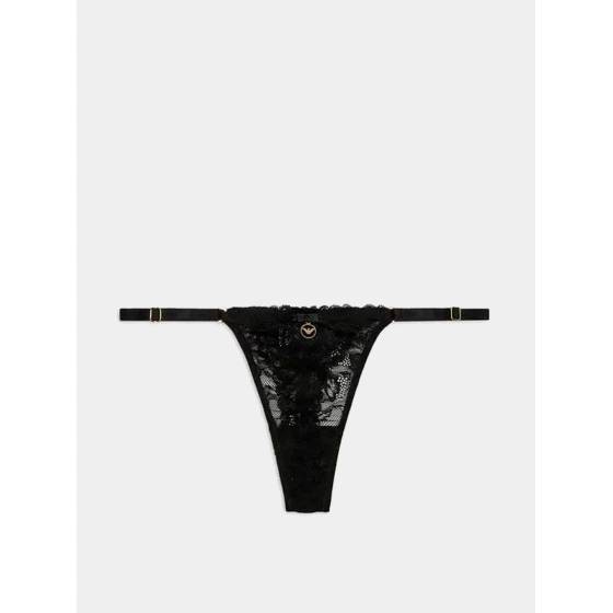Dámská tanga 163826 4R206 00020 černé - Emporio Armani