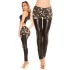 Trendy úzké kalhoty se zipy N50298 hnědo-černé - Koucla