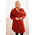 Dámský kabát Plus Size s vlnou ART0286 rudy - Kesi