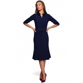 Dámské šaty s páskem S231 tmavě modré - Stylove