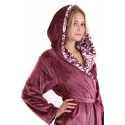 Dámský župan Flora s kapucí 4856 4853 krátký vínový - Vestis