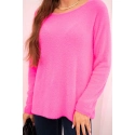 Dámský svetr z měkké pleteniny 35922 neonově růžový - Kesi