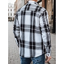 Pánská kostkovaná flanelová košile DX2673 černobílá - FashionStreet