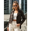 Dámská bunda z ekokůže TY5647 hnědá - FashionStreet 